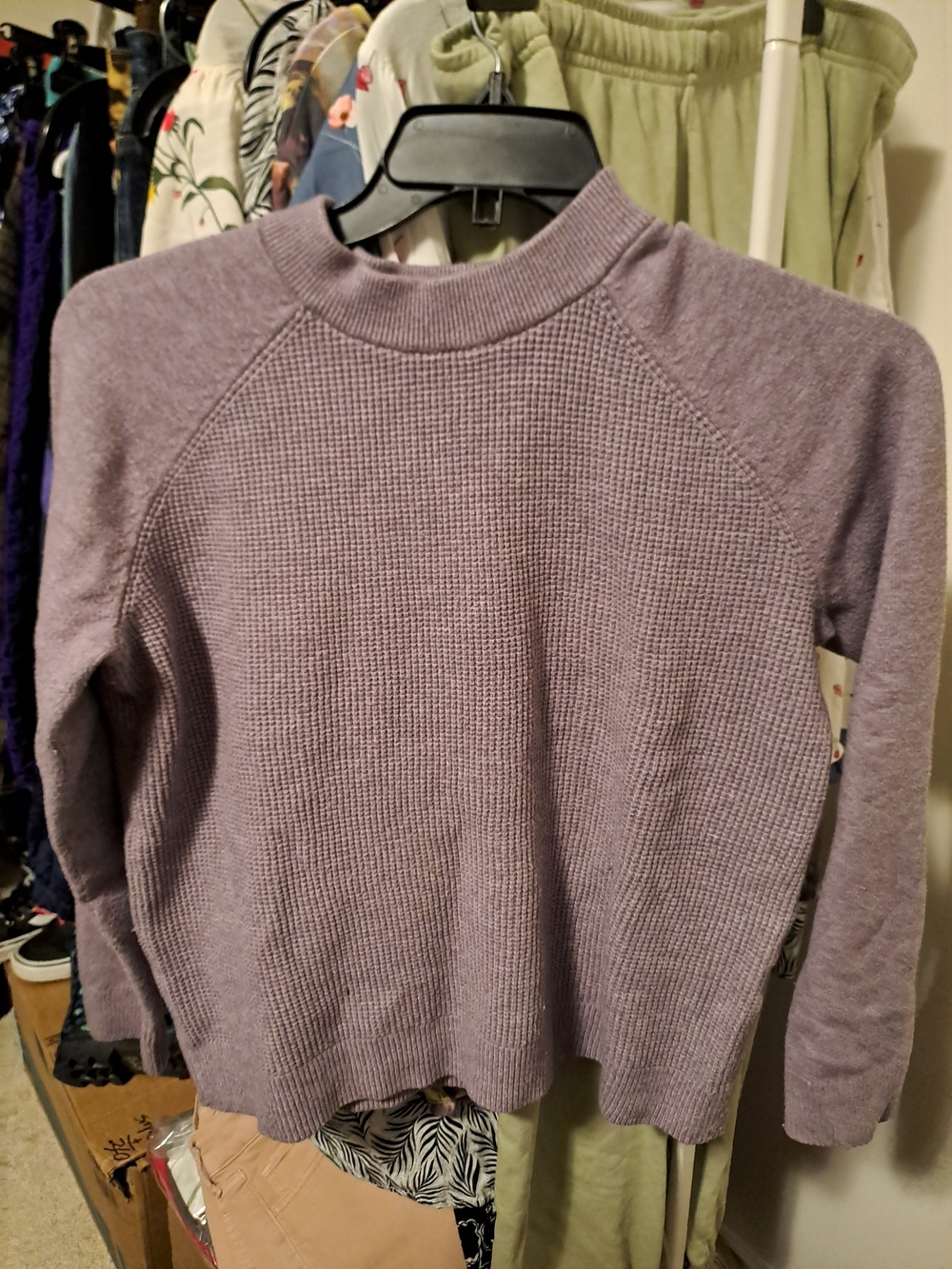 Denver Hayes Lavender Mock Neck Sweater - Picture 2 of 3